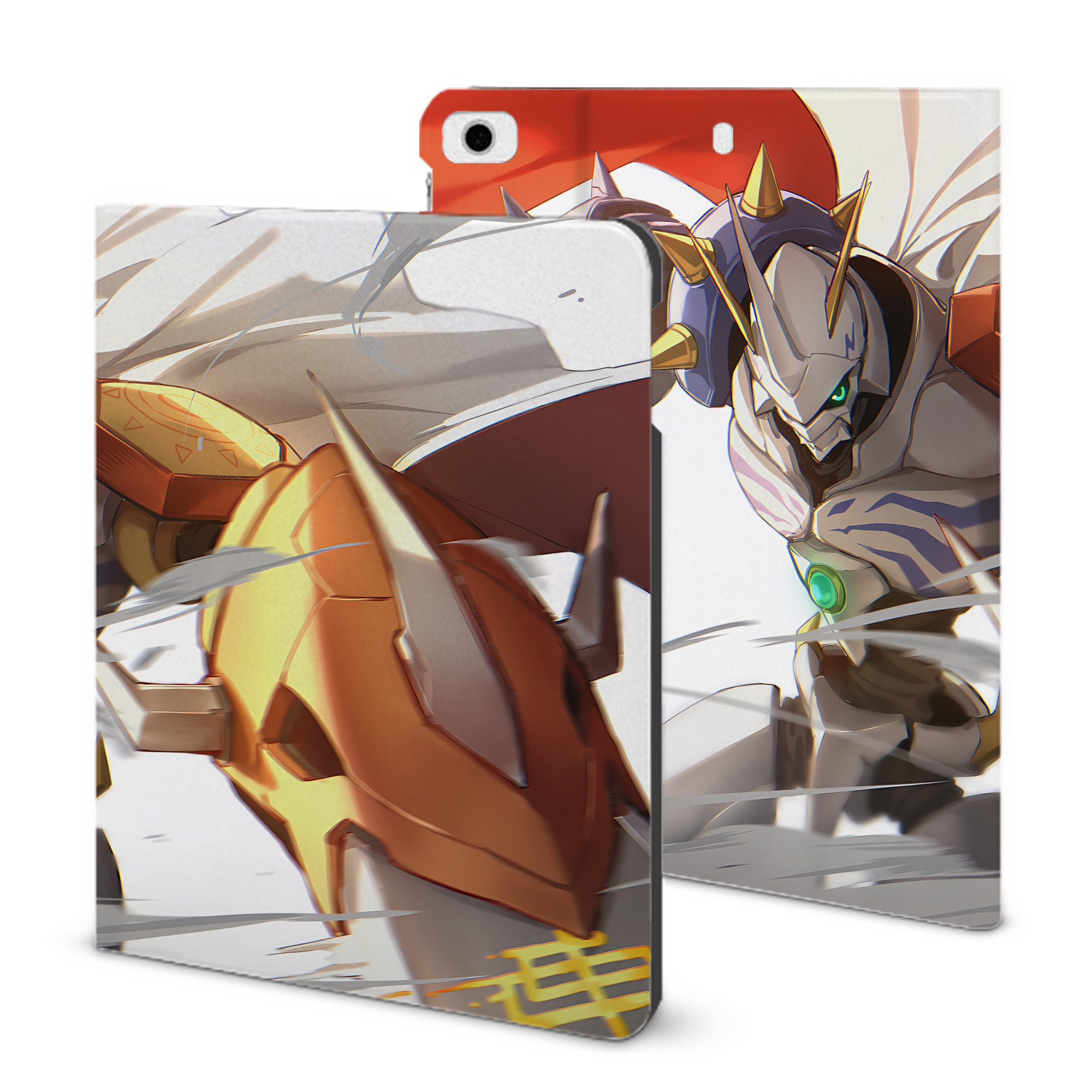 （画像用） Digimon デジタルモンスター/デジモン IPad ケース ブック型 PUレザー TPU 耐衝撃 軽量 薄型 ペン収納なし 全面保護 IPad 各モデル対応